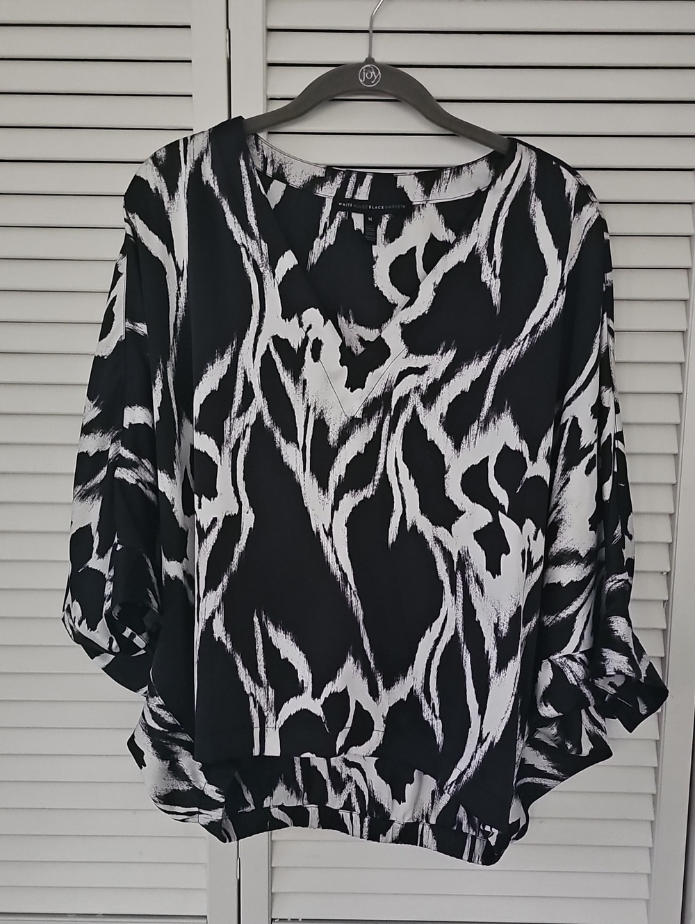 White House Black Market Abstract Dolman Blouse